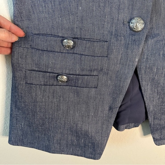 NWT VERONICA BEARD Tamara Linen Vest in Blue Melange SZ US 8 - Picture 6 of 10